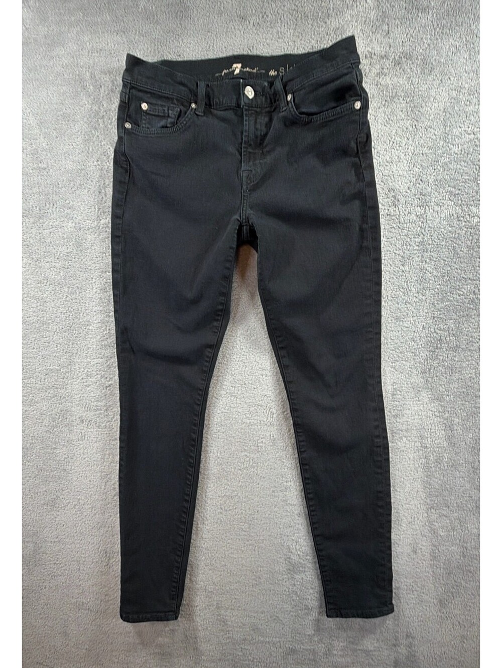 7 For All Mankind The Skinny Black Jeans Size 29